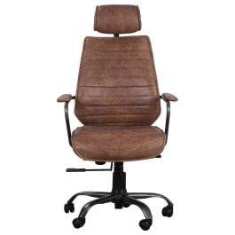 Winton Leather Office Chair (With Headrest), Amber Tan