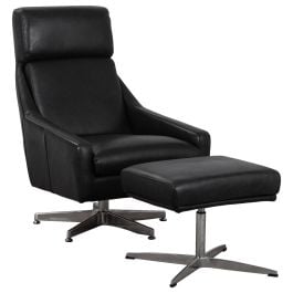 Dontell Swivel Chair Leather Newbry Black