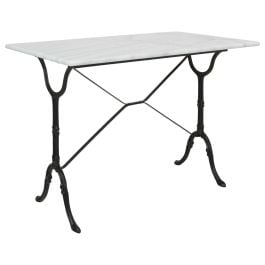 Bologna Rectangular Table w/ Cast Iron Base, White