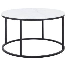 Nina Marble & Steel 85cm Coffee Table White