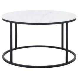 Nina Marble & Steel 85cm Coffee Table White