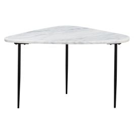 Nara Marble 69.5cm Small Coffee Table White & Black Steel