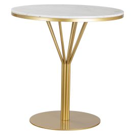 Talise Marble 70cm Table White & Gold Steel
