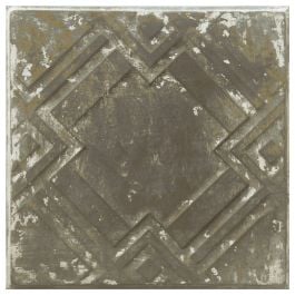 Vintage 32cm Pressed Tin Panel No.8, Zinc White