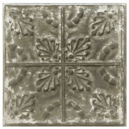 Vintage 32cm Pressed Tin Panel No.24, Zinc