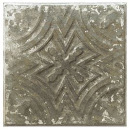 Vintage 32cm Pressed Tin Panel No.25, Zinc White