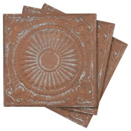 Vintage 32cm Pressed Tin Panel No.28, Copper