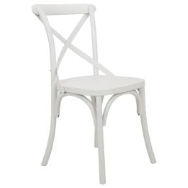 Charlotte Cross Back Birch Wood Antique White Dining Chair