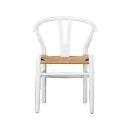 Hans Wegner Replica White Elm Wishbone Dining Chair