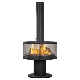 Rondella 850x856 Wood Heater, Black