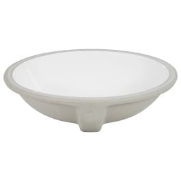 Oval Ceramic Basin Undermount White 46.5 x 38cm
