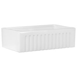 Kinsdale Fireclay 84x51cm Fluted Double Sink, White