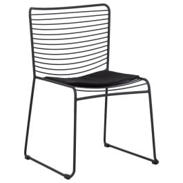 Stella Steel Black Powder Coat Dining Chair with Seat Pad
