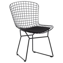 Bondi Steel Black Dining Chair with Seat Pad