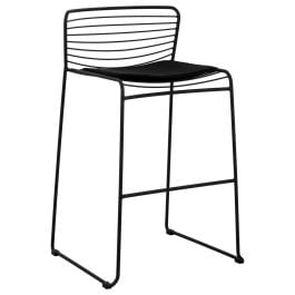 Stella Steel Black Bar Chair with Seat Pad