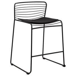 Stella Steel Black Counter Chair with Seat Pad