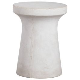 Jenola 35cm Concrete Stool, Milky White