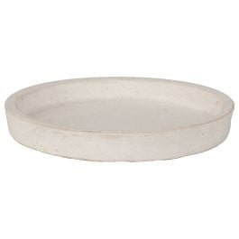Round 17cm Concrete Saucer, Milky White