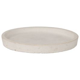 Round 18.5cm Concrete Saucer, Milky White