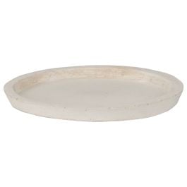 Round 22cm Concrete Saucer, Milky White