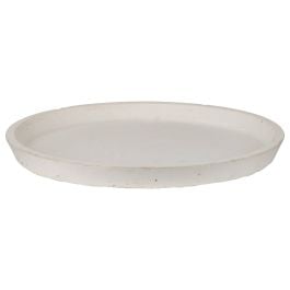 Round 56cm Concrete Saucer, Milky White