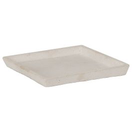 Square 20cm Concrete Saucer, Milky White