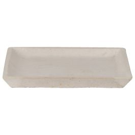 Square 30.5cm Concrete Saucer, Milky White