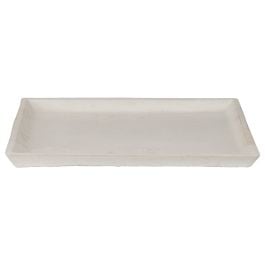 Square 50.5cm Concrete Saucer, Milky White