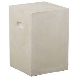 Jaspa Concrete Stool, Milky White