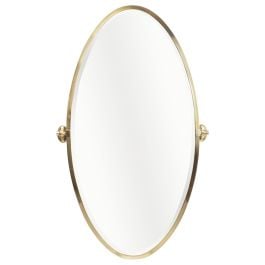 Leda 50x100cm Oval Tilt Mirror, Brushed Brass