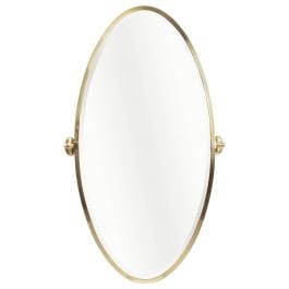 Leda 60x120cm Oval Tilt Mirror, Brushed Brass