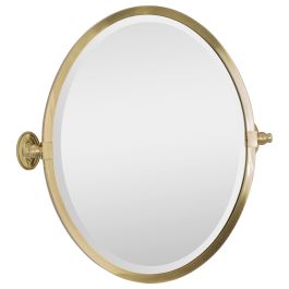 Leda Oval 48x60cm Tilt Mirror, Brushed Brass