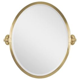 Leda Oval 48x60cm Tilt Mirror, Brushed Brass