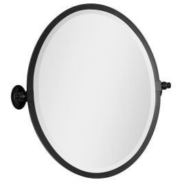 Leda Oval 48x60cm Tilt Mirror, Matte Black