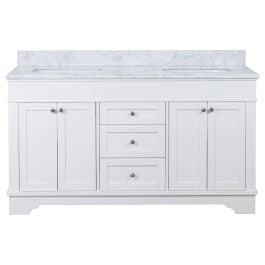 Fremont Marble Top Small Double Vanity, White