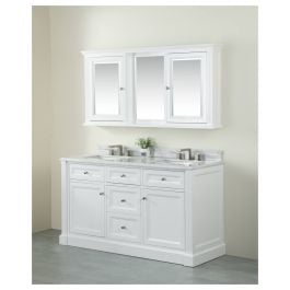 OC Classique 1500mm White Mirror Cabinet