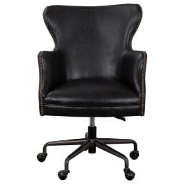 Maya Leather Office Chair, Black