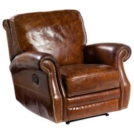 Harley Leather Reclining Chair Vintage Cigar