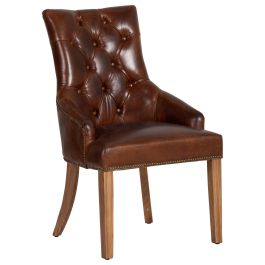 Bentley Leather Vintage Cigar Dining Chair