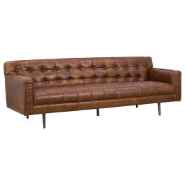 Jorden 3 Seater Leather Sofa, Sienna Brown