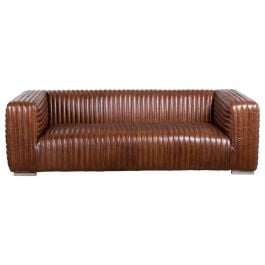 Harmon 2.5 Seater Leather Sofa, Havana Brown