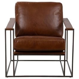 Fredo Leather Armchair, Havana Brown