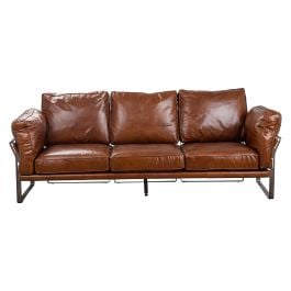 Ricardo 3 seater Leather Sofa, Havana Brown