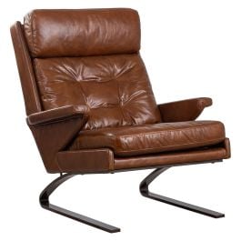 Marcel Leather Armchair, Havana Brown