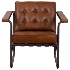 Jorah Leather Arm Chair, Sienna Brown