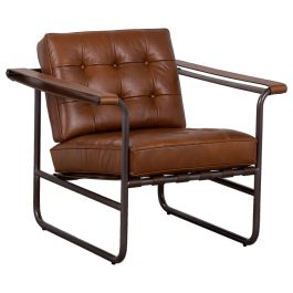 Jorah Leather Arm Chair, Sienna Brown