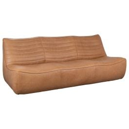 Aceno 3 Seat Hazelnut Tan Leather Sofa