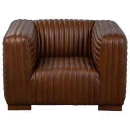 Harmon Havana Brown Leather Armchair