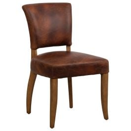 Bassa Leather & Oak Vintage Nutmeg Dining Chair