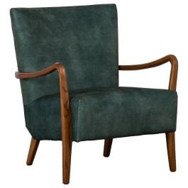 Darby Fabric & Oak Vintage Green Armchair